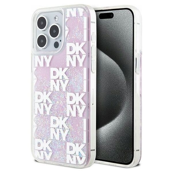 DKNY DKNY Liquid Glitter Multilogo - Etui iPhone 15 Pro Max (różowy)
