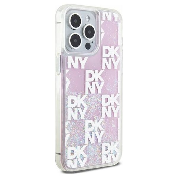 DKNY DKNY Liquid Glitter Multilogo - Etui iPhone 15 Pro Max (różowy)