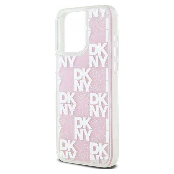 DKNY DKNY Liquid Glitter Multilogo - Etui iPhone 15 Pro Max (różowy)