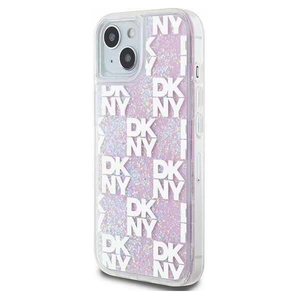 DKNY DKNY Liquid Glitter Multilogo - Etui iPhone 15 / 14 / 13 (różowy)