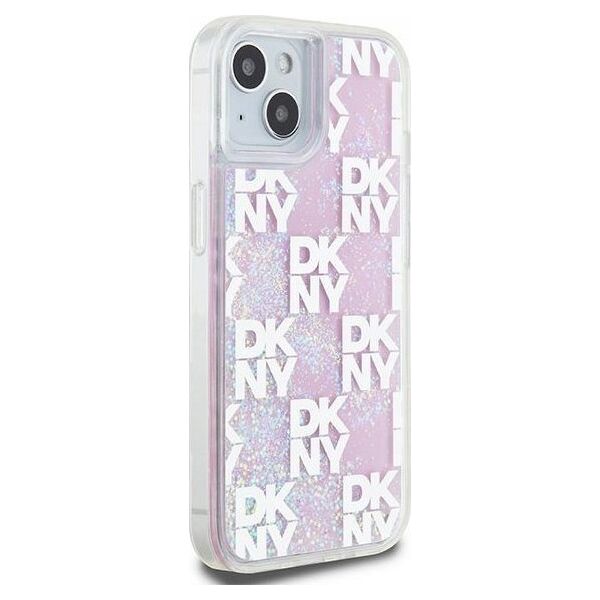 DKNY DKNY Liquid Glitter Multilogo - Etui iPhone 15 / 14 / 13 (różowy)