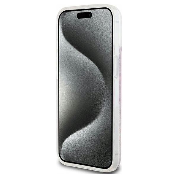 DKNY DKNY Liquid Glitter Multilogo - Etui iPhone 15 / 14 / 13 (różowy)