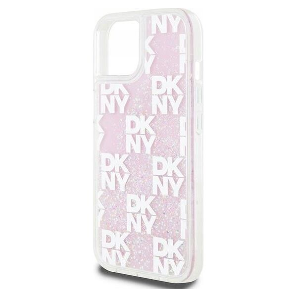 DKNY DKNY Liquid Glitter Multilogo - Etui iPhone 15 / 14 / 13 (różowy)