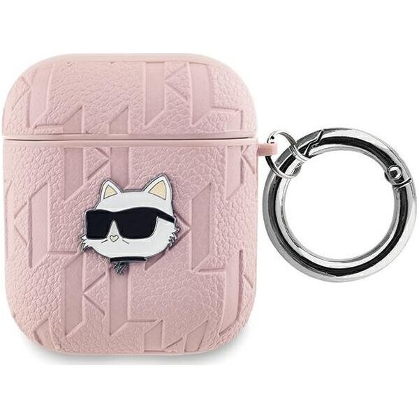 Karl Lagerfeld Karl Lagerfeld KLA2PGCHPP AirPods 1/2 cover różowy/pink Monogram Choupette Head