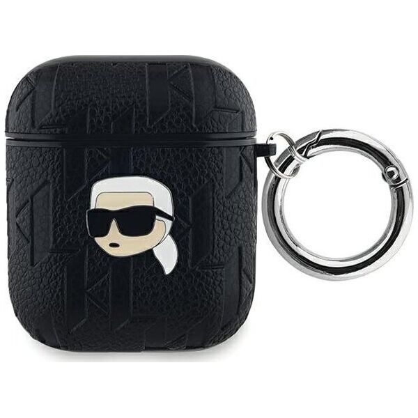 Karl Lagerfeld Karl Lagerfeld KLA2PGKIPK AirPods 1/2 cover czarny/black Monogram Karl Head