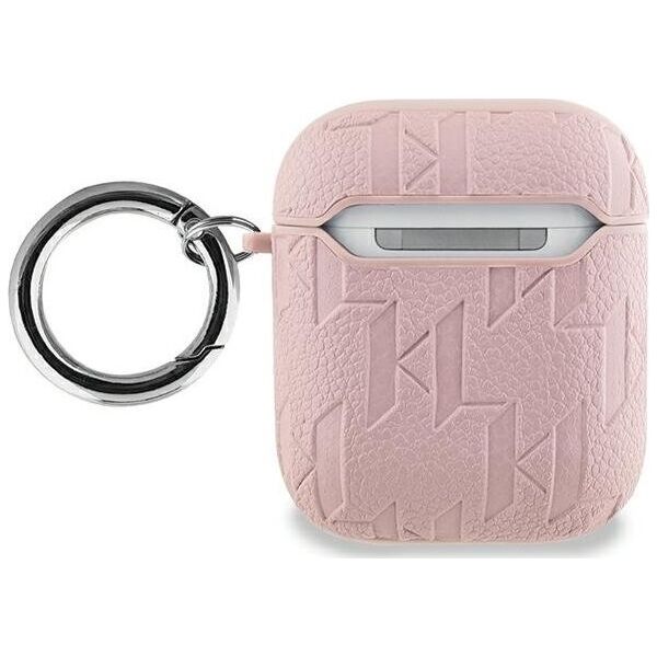 Karl Lagerfeld Karl Lagerfeld KLA2PGKCPP AirPods 1/2 cover różowy/pink Monogram Karl & Choupette Head
