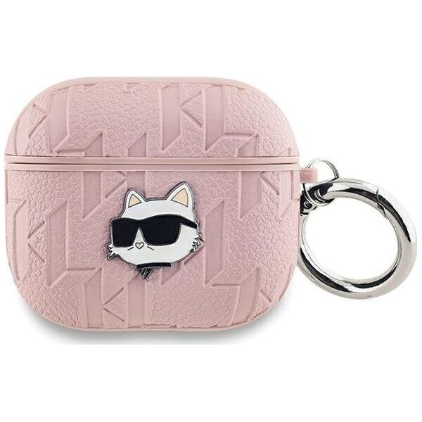 Karl Lagerfeld Karl Lagerfeld KLA3PGCHPP AirPods 3 cover różowy/pink Monogram Choupette Head
