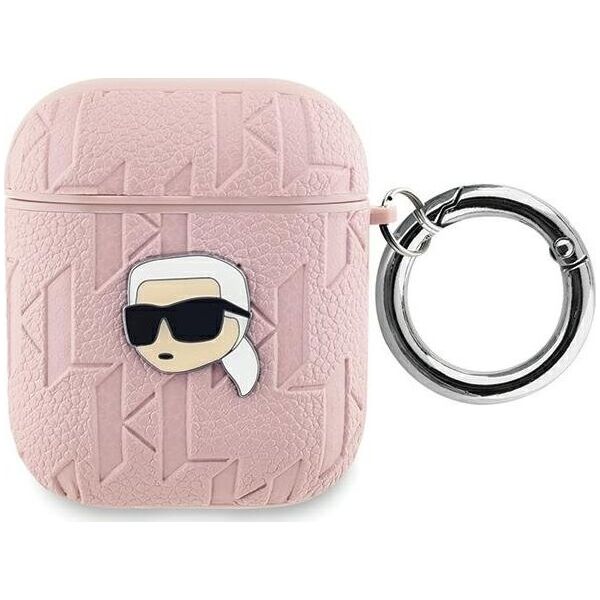 Karl Lagerfeld Karl Lagerfeld KLA2PGKIPP AirPods 1/2 cover różowy/pink Monogram Karl Head