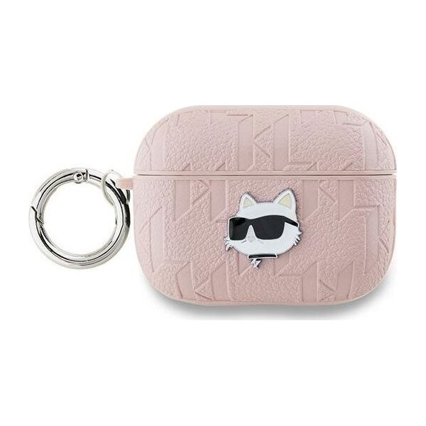 Karl Lagerfeld Karl Lagerfeld KLAP2PGCHPP AirPods Pro 2 (2022/2023) cover różowy/pink Monogram Choupette Head