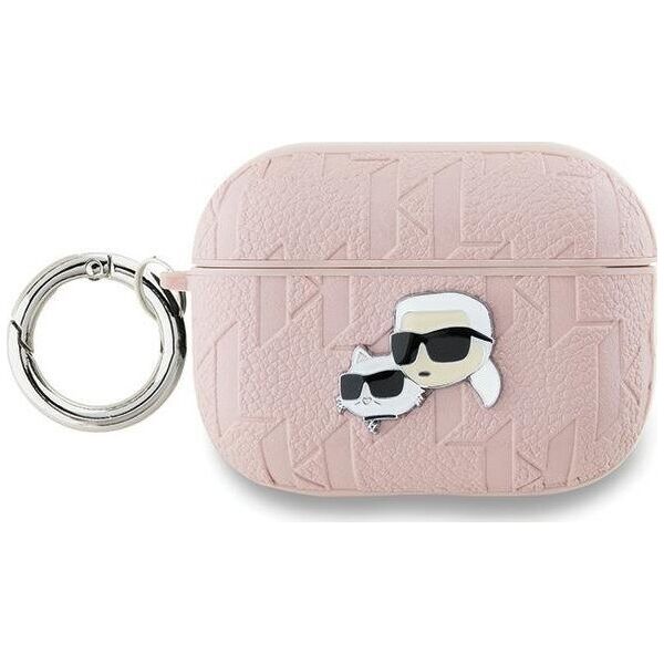 Karl Lagerfeld Karl Lagerfeld KLAP2PGKCPP AirPods Pro 2 (2022/2023) cover różowy/pink Monogram Karl & Choupette Head