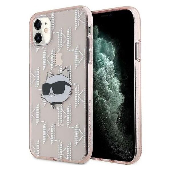 Karl Lagerfeld Karl Lagerfeld KLHCN61HKLPCHP iPhone 11 / Xr 6.1" różowy/pink hardcase IML Choupette Head & Monogram