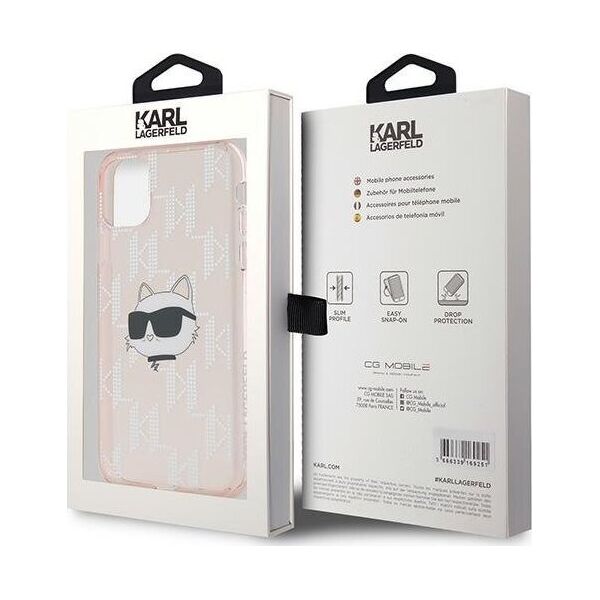 Karl Lagerfeld Karl Lagerfeld KLHCN61HKLPCHP iPhone 11 / Xr 6.1" różowy/pink hardcase IML Choupette Head & Monogram