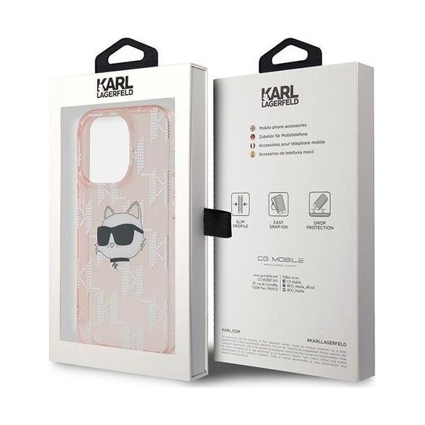 Karl Lagerfeld Karl Lagerfeld KLHCP13LHKLPCHP iPhone 13 Pro / 13 6.1" różowy/pink hardcase IML Choupette Head & Monogram