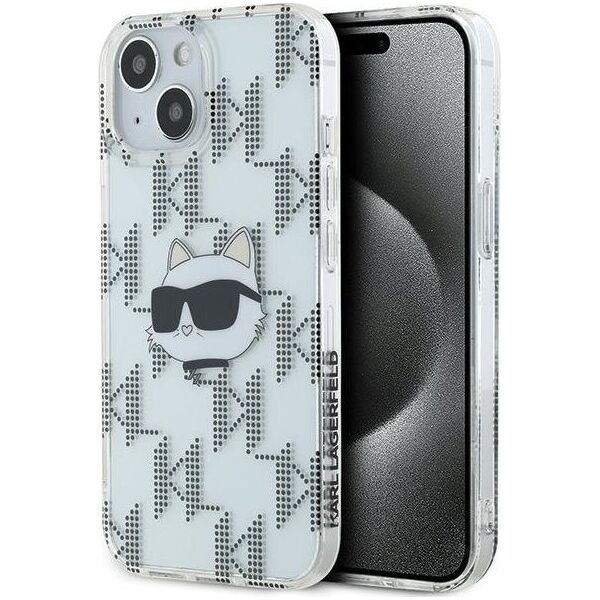 Karl Lagerfeld Karl Lagerfeld KLHCP15SHKLPCHT iPhone 15 / 14 / 13 6.1" transparent hardcase IML Choupette Head & Monogram