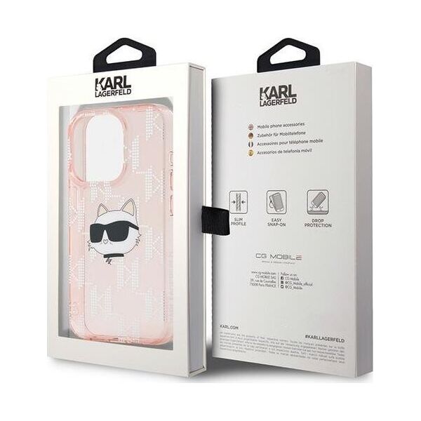 Karl Lagerfeld Karl Lagerfeld KLHCP15XHKLPCHP iPhone 15 Pro Max 6.7" różowy/pink hardcase IML Choupette Head & Monogram