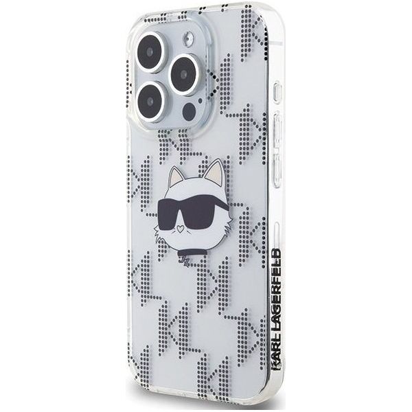 Karl Lagerfeld Karl Lagerfeld KLHCP15LHKLPCHT iPhone 15 Pro 6.1" transparent hardcase IML Choupette Head & Monogram