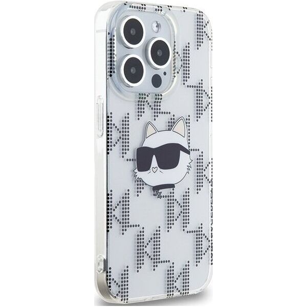 Karl Lagerfeld Karl Lagerfeld KLHCP15LHKLPCHT iPhone 15 Pro 6.1" transparent hardcase IML Choupette Head & Monogram