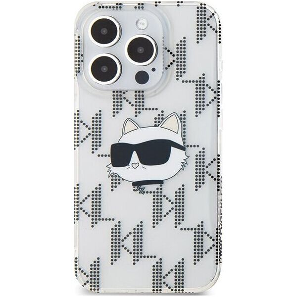 Karl Lagerfeld Karl Lagerfeld KLHCP15XHKLPCHT iPhone 15 Pro Max 6.7" transparent hardcase IML Choupette Head & Monogram