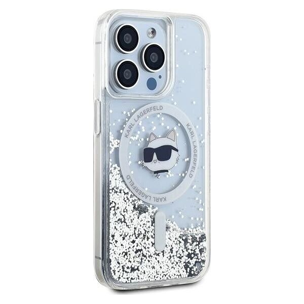 Karl Lagerfeld Karl Lagerfeld KLHMP14XLGCHSGH iPhone 14 Pro Max 6.7" hardcase transparent Liquid Glitter Choupette Head Magsafe