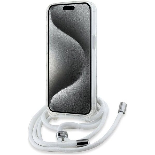 Karl Lagerfeld Karl Lagerfeld KLHMP15SHCKHNT iPhone 15 / 14 / 13 6.1" hardcase transparent Crossbody IML Karl Head Magsafe