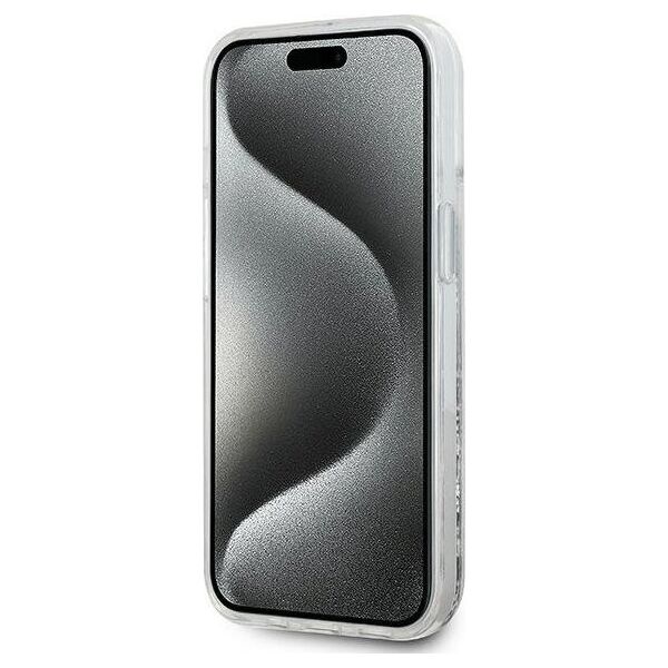 Karl Lagerfeld Karl Lagerfeld KLHMP15SLGCHSGH iPhone 15 / 14 / 13 6.1" hardcase transparent Liquid Glitter Choupette Head Magsafe