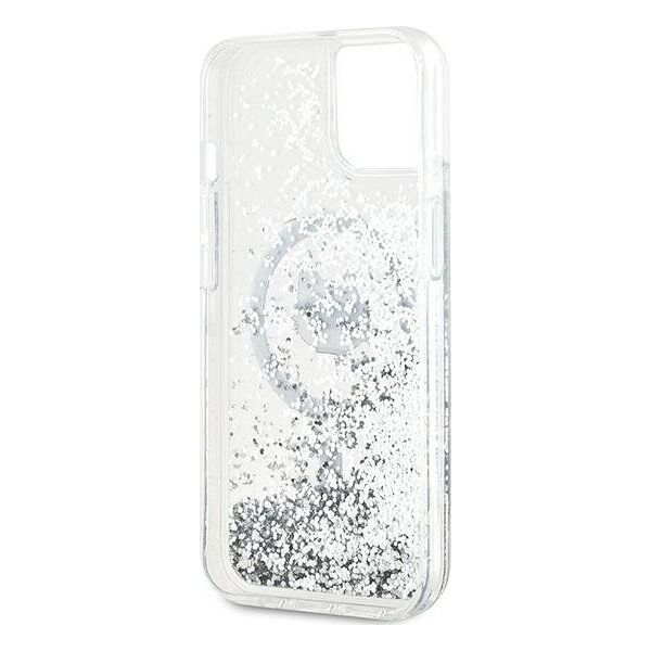 Karl Lagerfeld Karl Lagerfeld KLHMP15SLGCHSGH iPhone 15 / 14 / 13 6.1" hardcase transparent Liquid Glitter Choupette Head Magsafe