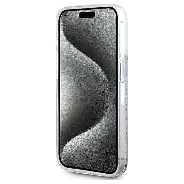 Karl Lagerfeld Karl Lagerfeld KLHMP15LLGCHSGH iPhone 15 Pro 6.1" hardcase transparent Liquid Glitter Choupette Head Magsafe