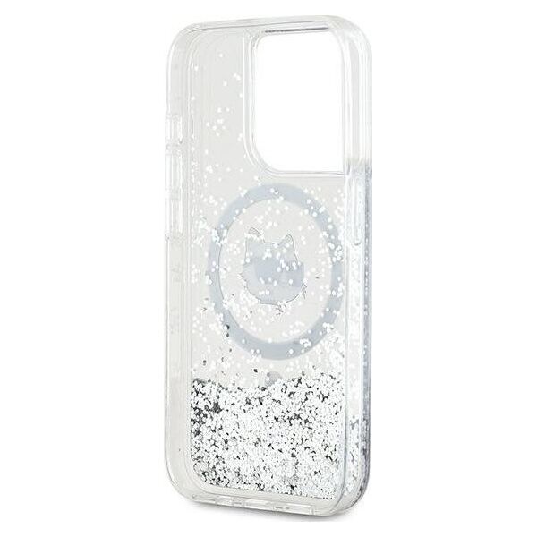 Karl Lagerfeld Karl Lagerfeld KLHMP15XLGCHSGH iPhone 15 Pro Max 6.7" hardcase transparent Liquid Glitter Choupette Head Magsafe