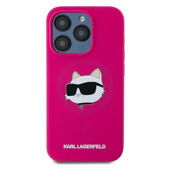 Karl Lagerfeld Karl Lagerfeld KLHMP15LSCHPPLF iPhone 15 Pro 6.1" różowy/fuschia hardcase Silicone Choupette Head MagSafe