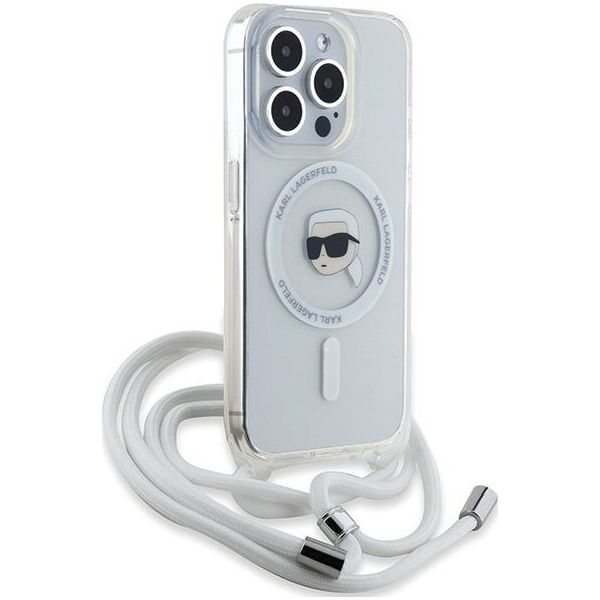 Karl Lagerfeld Karl Lagerfeld KLHMP15XHCKHNT iPhone 15 Pro Max 6.7" hardcase transparent Crossbody IML Karl Head Magsafe