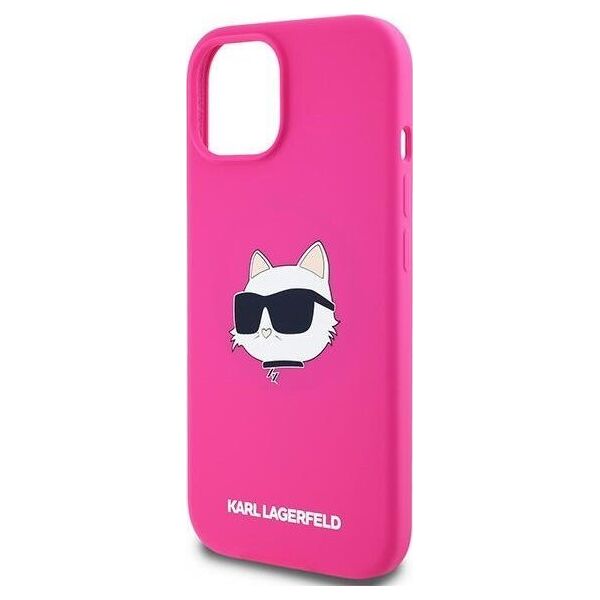 Karl Lagerfeld Karl Lagerfeld KLHMP15MSCHPPLF iPhone 15 Plus / 14 Plus 6.7" różowy/fuschia hardcase Silicone Choupette Head MagSafe