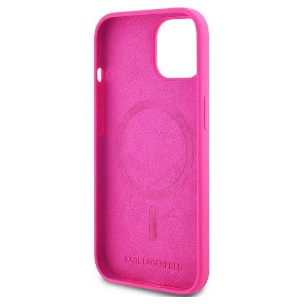 Karl Lagerfeld Karl Lagerfeld KLHMP15MSCHPPLF iPhone 15 Plus / 14 Plus 6.7" różowy/fuschia hardcase Silicone Choupette Head MagSafe