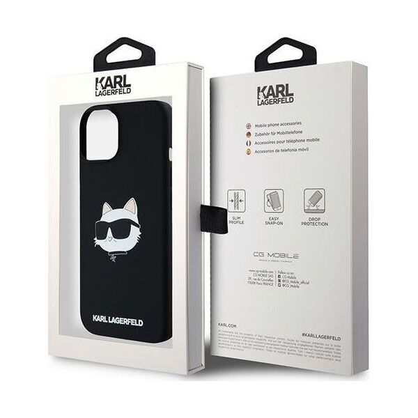 Karl Lagerfeld Karl Lagerfeld KLHMP15SSCHPPLK iPhone 15 / 14 / 13 6.1" czarny/black hardcase Silicone Choupette Head MagSafe