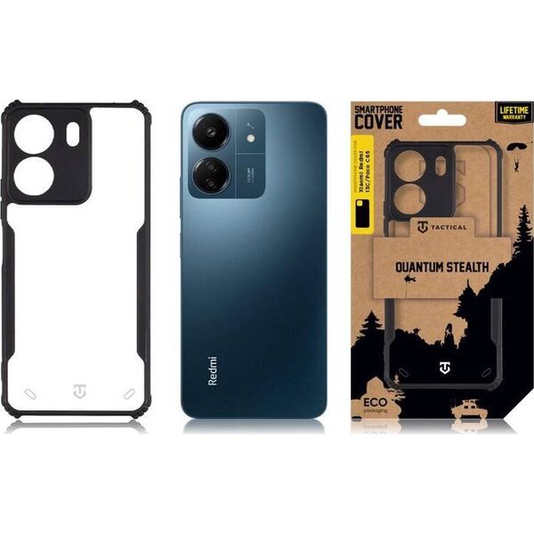 Tactical Tactical Quantum Stealth Cover for Xiaomi Redmi 13C/Poco C65 Clear/Black standard