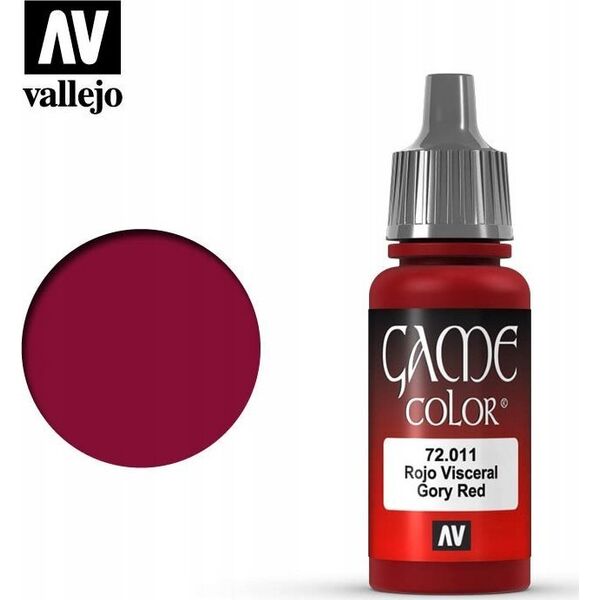 Vallejo Vallejo: 72.011 - Game Color - Gory Red (18 ml)