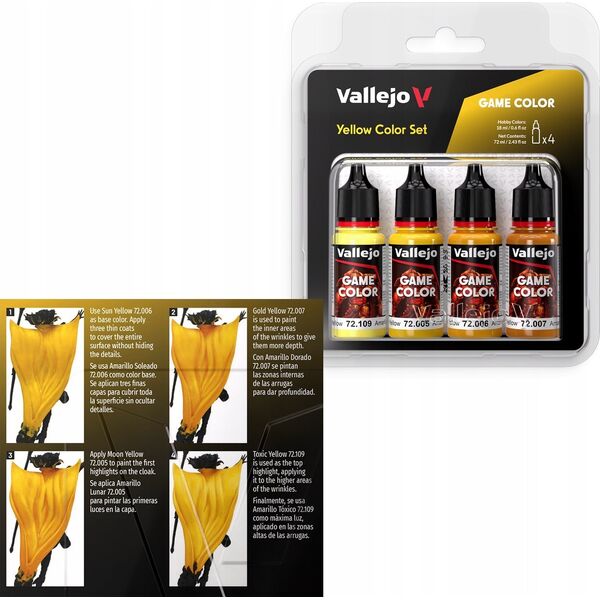 Vallejo Vallejo: 72.378 - Game Color - Yellow Color Set 4 x (18 ml)