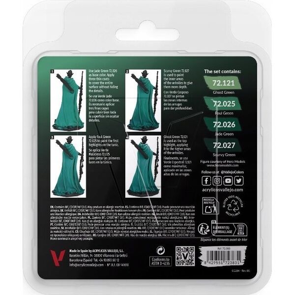 Vallejo Vallejo: 72.383 - Game Color - Cold green Color Set 4 x (18 ml)