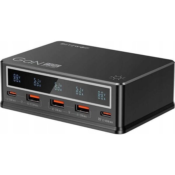 Ładowarka Blitzwolf Ładowarka sieciowa Blitzwolf BW-i9 3xUSB-A, 2xUSB-C 110W PD czarna