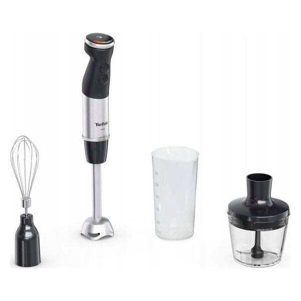 Blender Tefal Tefal HB673830 Quickchef+ 3v1 Black tyčový mixér, 1000 W, 20 rychlostí, tichý režim, kovový plášť