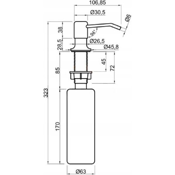 Dozownik do mydła Sourcing DISPENSER FOR LIQUID SOAP BLACK INVENA