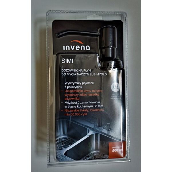 Dozownik do mydła Sourcing DISPENSER FOR LIQUID SOAP BLACK INVENA