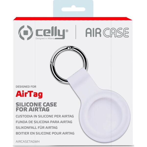 Celly CELLY AIRCASETAG - AIRTAG SILICONE CASE - Baltas