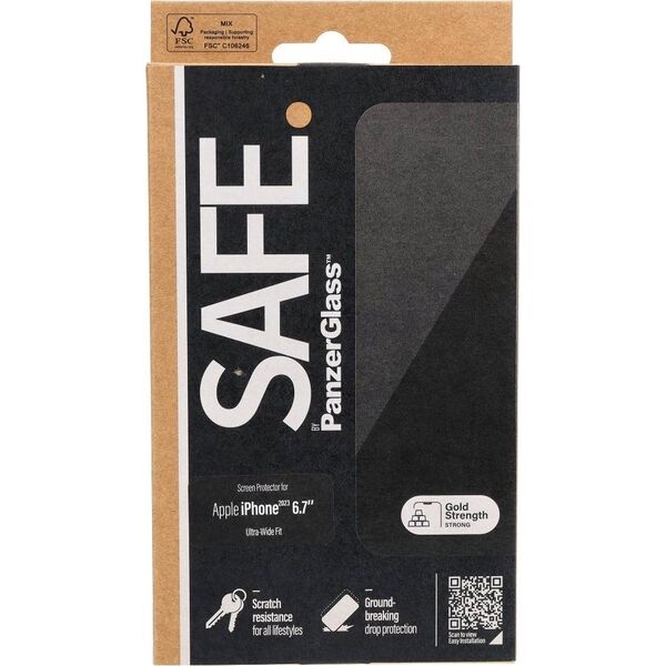 PanzerGlass SAFE. by PanzerGlass iPhone 15 Plus, Ultra-Wide Fit
