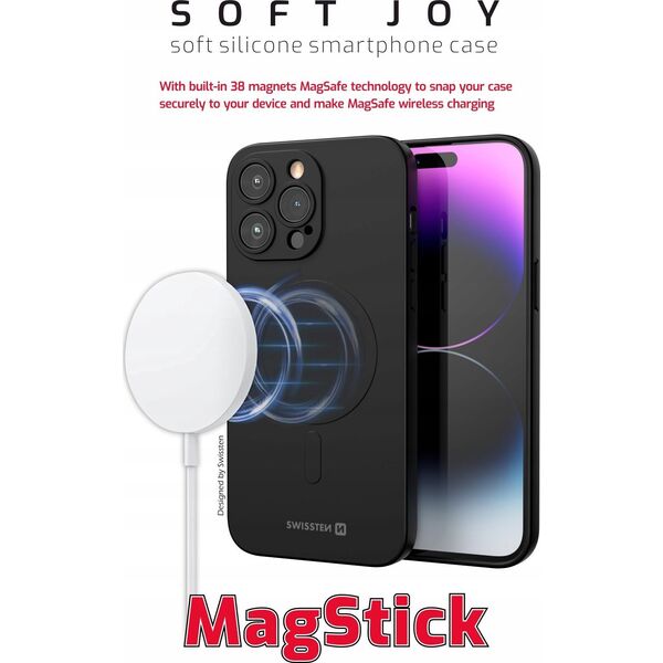 Swissten Soft Joy Case Magstick for iPhone 15 Black