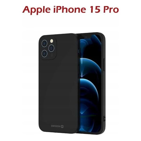 Swissten Soft Joy Case for iPhone 15 Pro Black