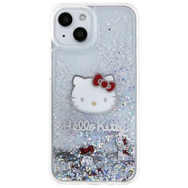 Sourcing Hello Kitty HKHCP14SLIKHET iPhone 14 / 15 / 13 6.1" silver/silver hardcase Liquid Glitter Charms Kitty Head
