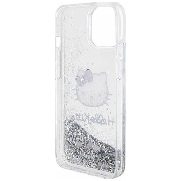 Sourcing Hello Kitty HKHCP14SLIKHET iPhone 14 / 15 / 13 6.1" silver/silver hardcase Liquid Glitter Charms Kitty Head