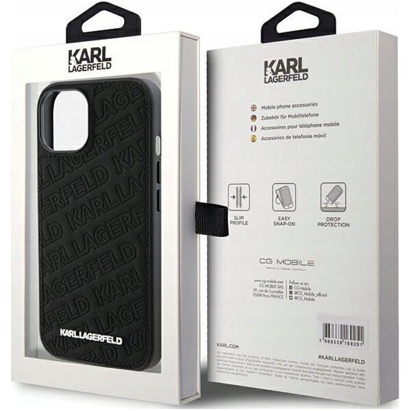Karl Lagerfeld Oryginalne Etui KARL LAGERFELD Hardcase KLHCP15MPQKPMK do iPhone 15 Plus (Quilted Pattern  / czarny)
