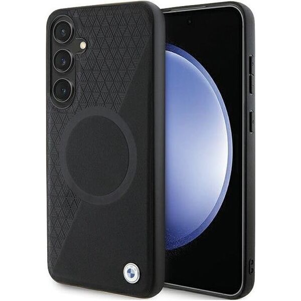 BMW Etui Bmw Bmhms24S23Rtpk S24 S921 Czarny/Black Hardcase Signature Leather Half Textured & Circle Magsafe