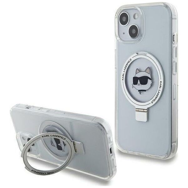 Karl Lagerfeld Karl Lagerfeld KLHMP15MHMRSCHH iPhone 15 Plus / 14 Plus 6.7" biały/white hardcase Ring Stand Choupette Head MagSafe
